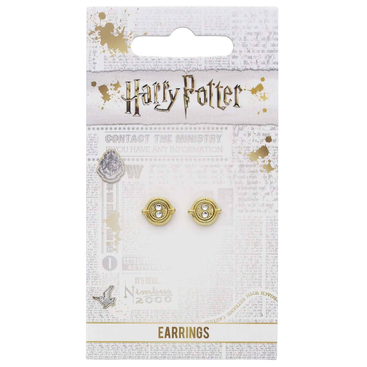 Harry Potter Time Turner Gold Plated Stud Earrings - Olleke Wizarding Shop Amsterdam Brugge London