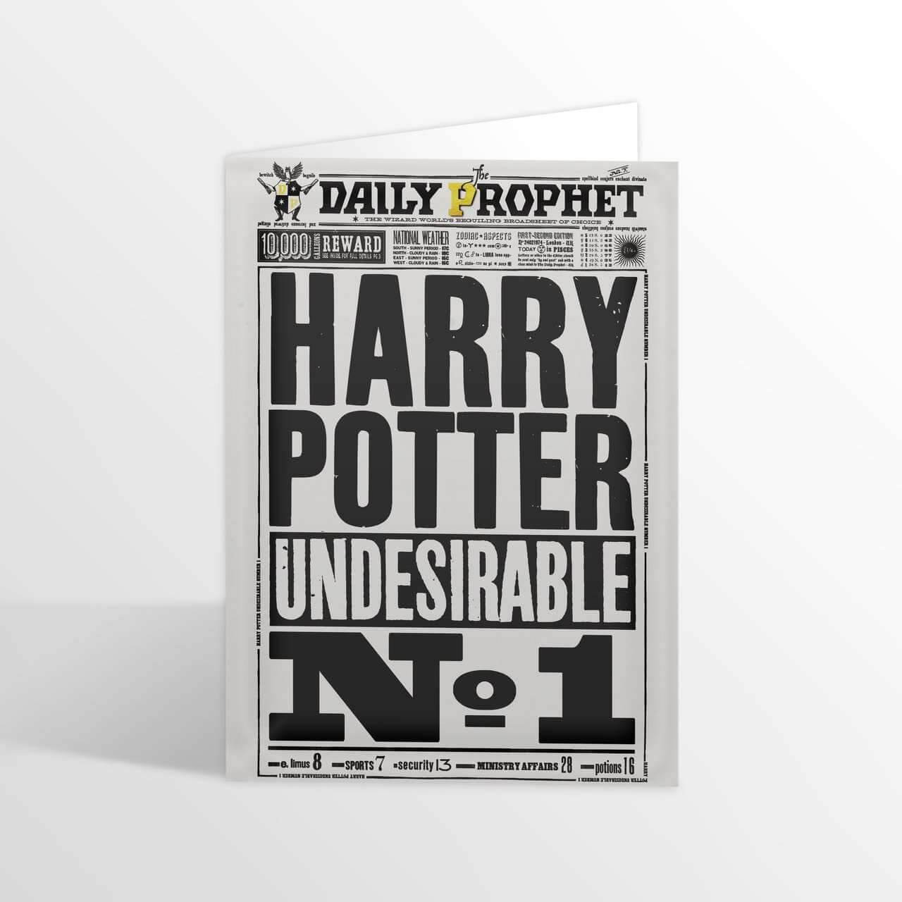 Harry Potter Undesirable No.1 Foiled Notecard - Olleke Wizarding Shop Amsterdam Brugge London