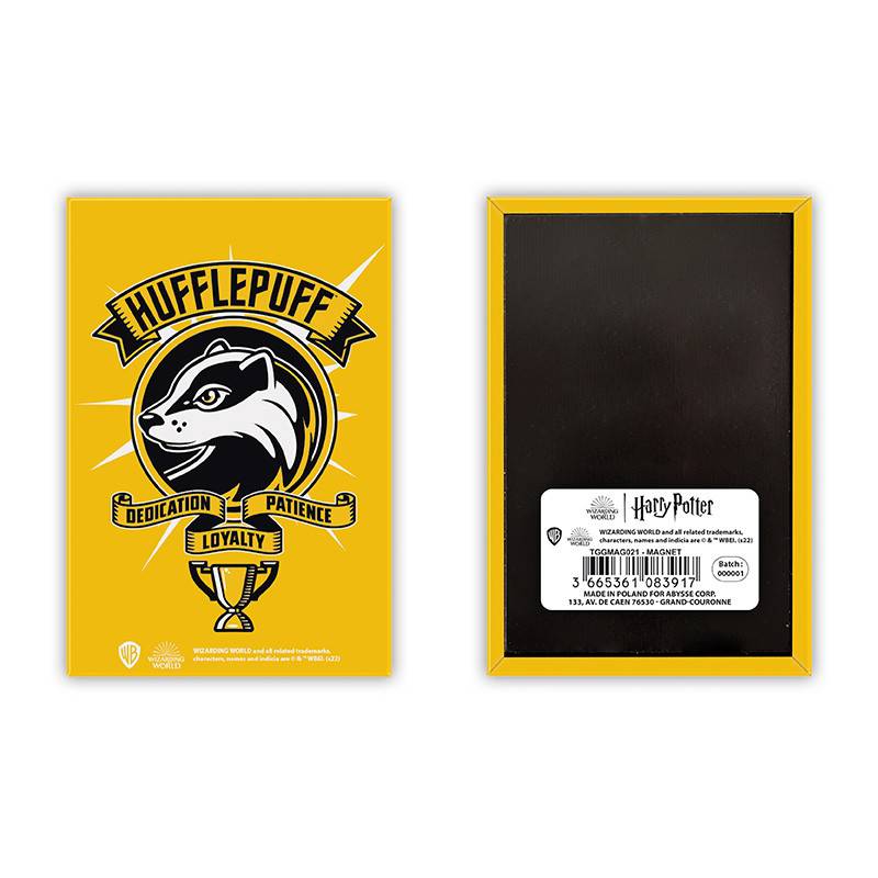 Harry Potter Metal Magnet - Hufflepuff Bright Colours - Olleke Wizarding Shop Amsterdam Brugge London