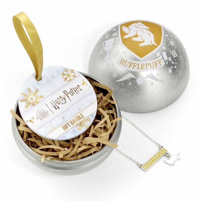 Harry Potter Hufflepuff Bauble with House Necklace - Olleke Wizarding Shop Amsterdam Brugge London