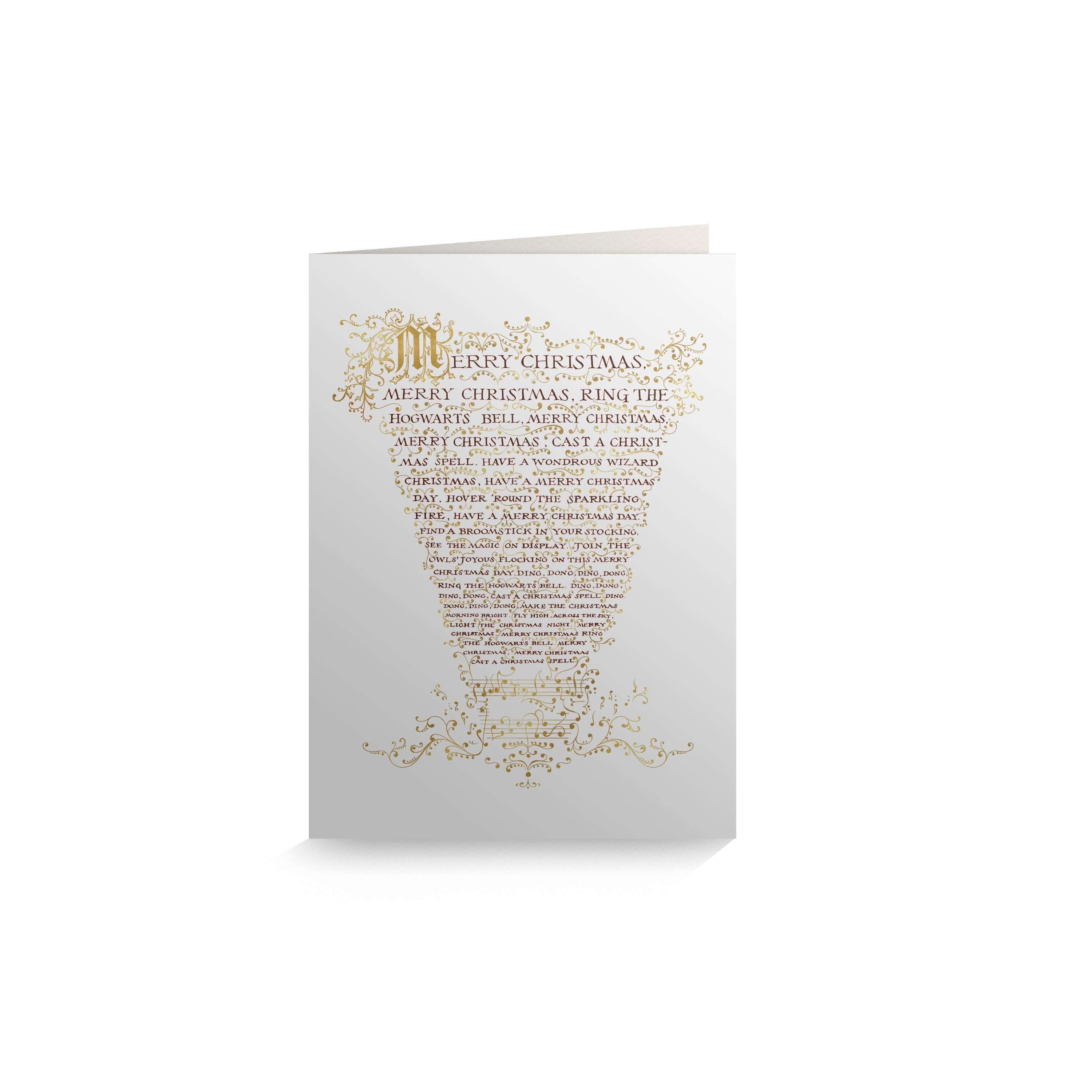 Hogwarts Christmas Carol Foiled Notecard - Olleke Wizarding Shop Amsterdam Brugge London