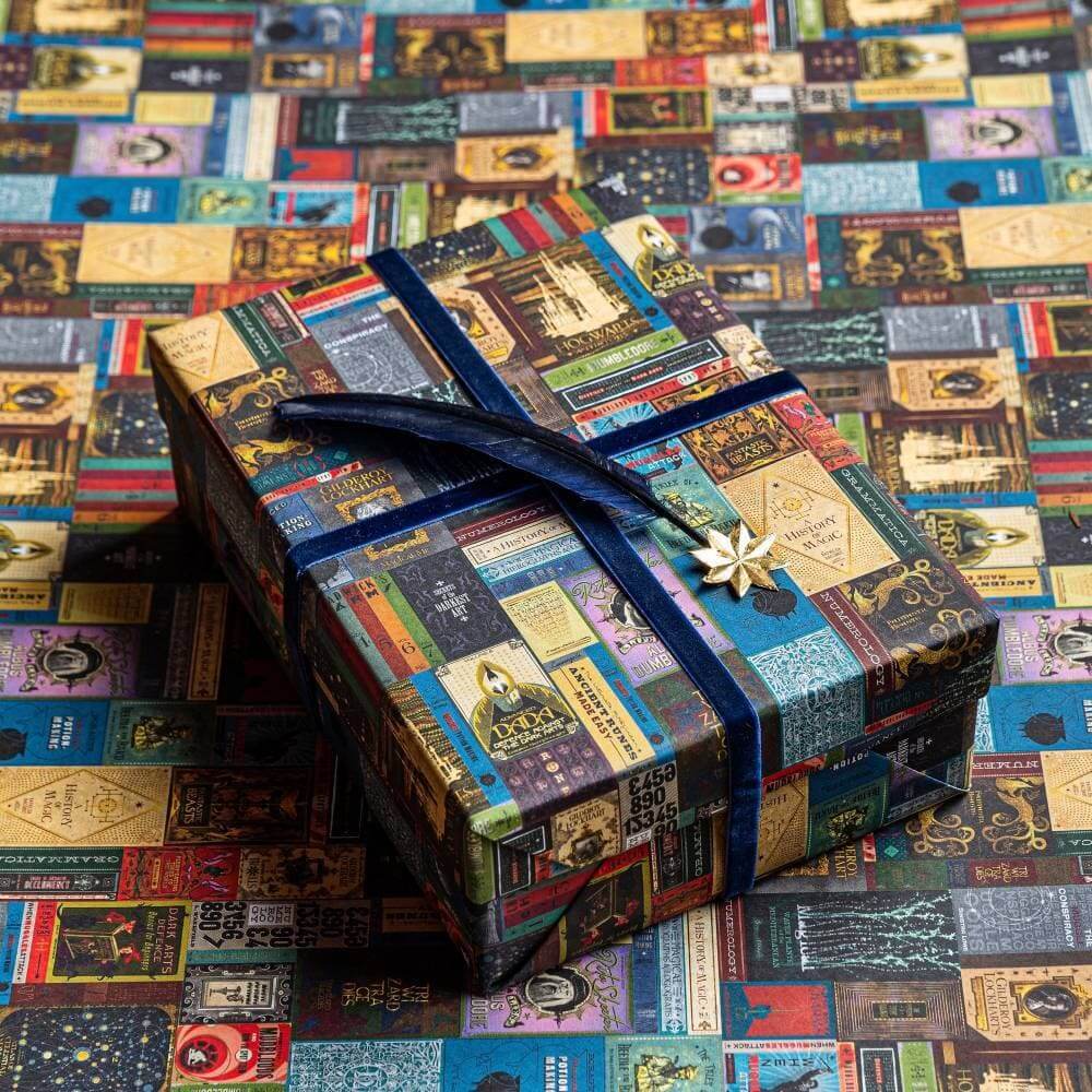 Hogwarts Library Gift Wrap - Olleke Wizarding Shop Amsterdam Brugge London