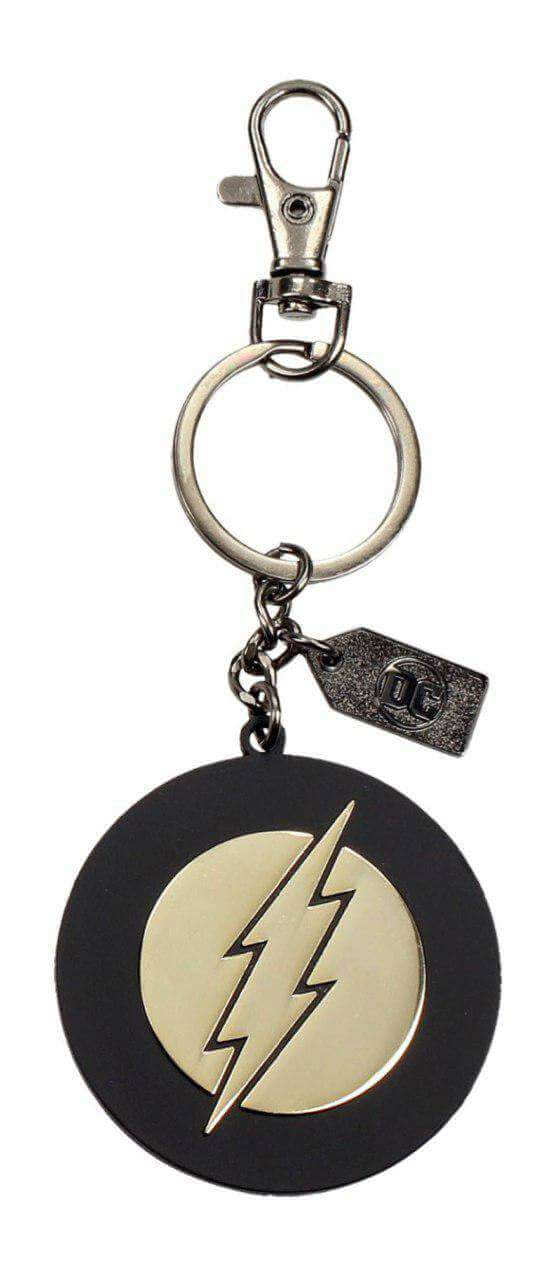 Justice League Metal Keychain The Flash Golden Logo - Olleke Wizarding Shop Amsterdam Brugge London