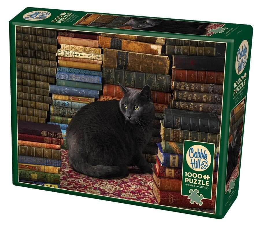 Library Cat 1000 piece Jigsaw Puzzle - Olleke Wizarding Shop Amsterdam Brugge London