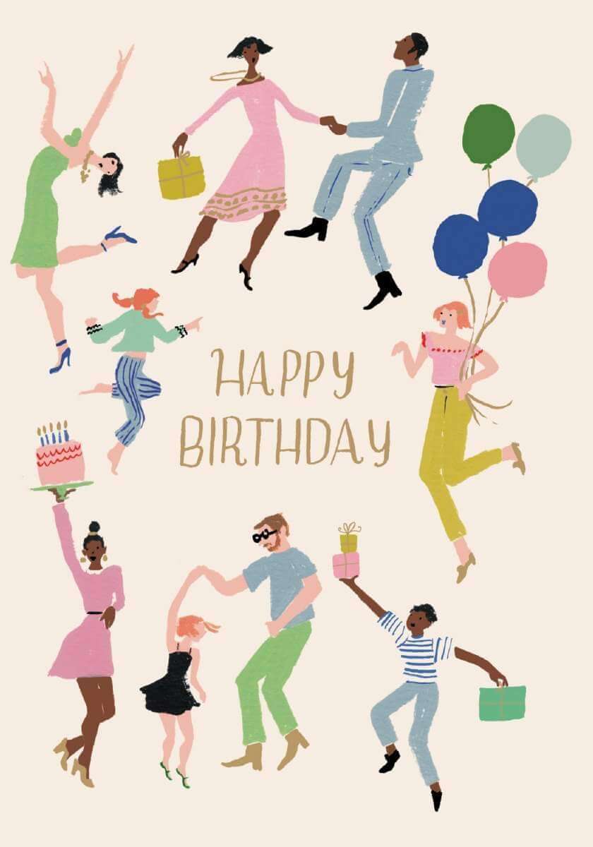 Little House Petite Card Happy Birthday Dancing - Olleke Wizarding Shop Amsterdam Brugge London