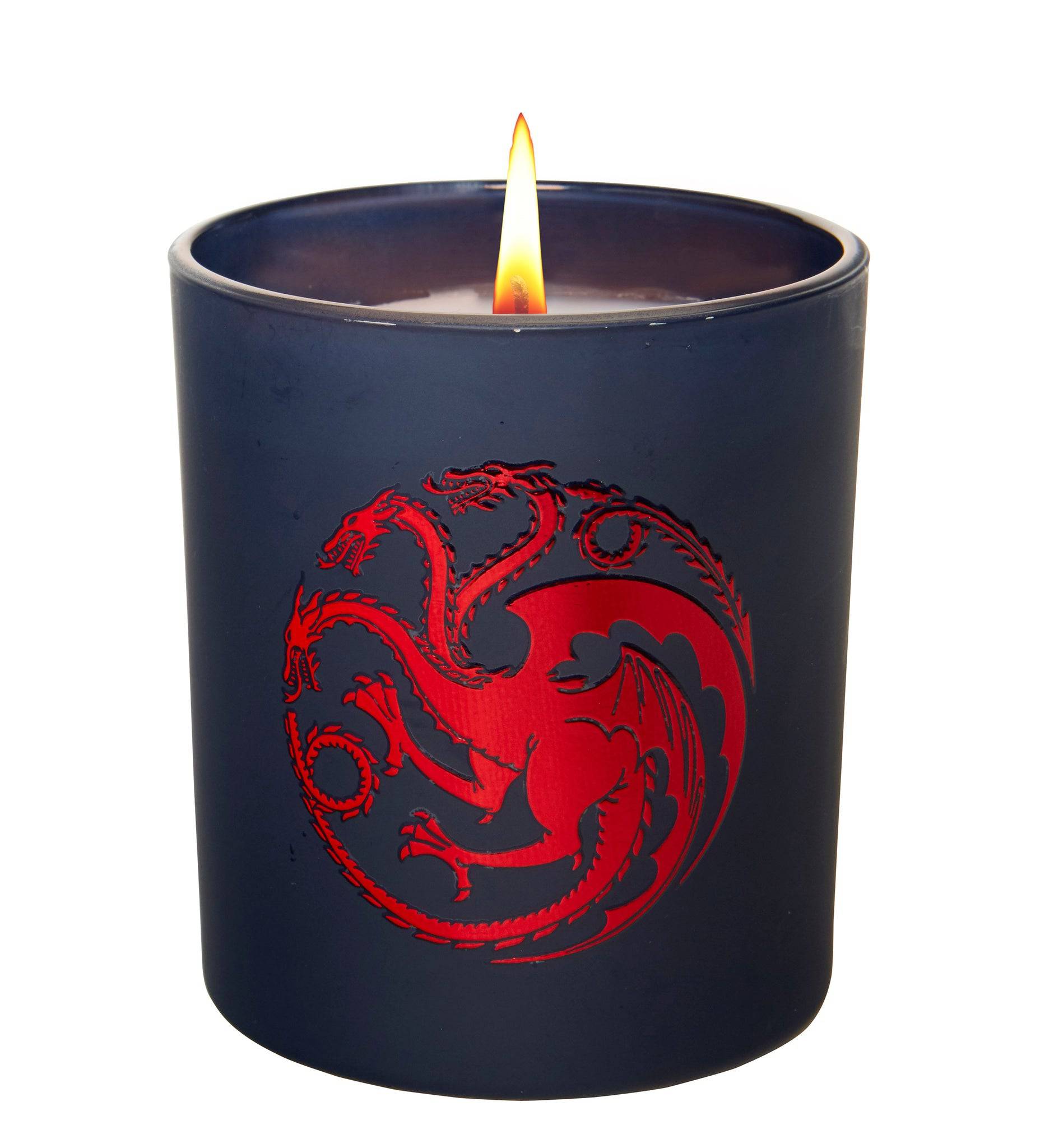 Game of Thrones: House Targaryen Large Glass Candle - Olleke Wizarding Shop Amsterdam Brugge London