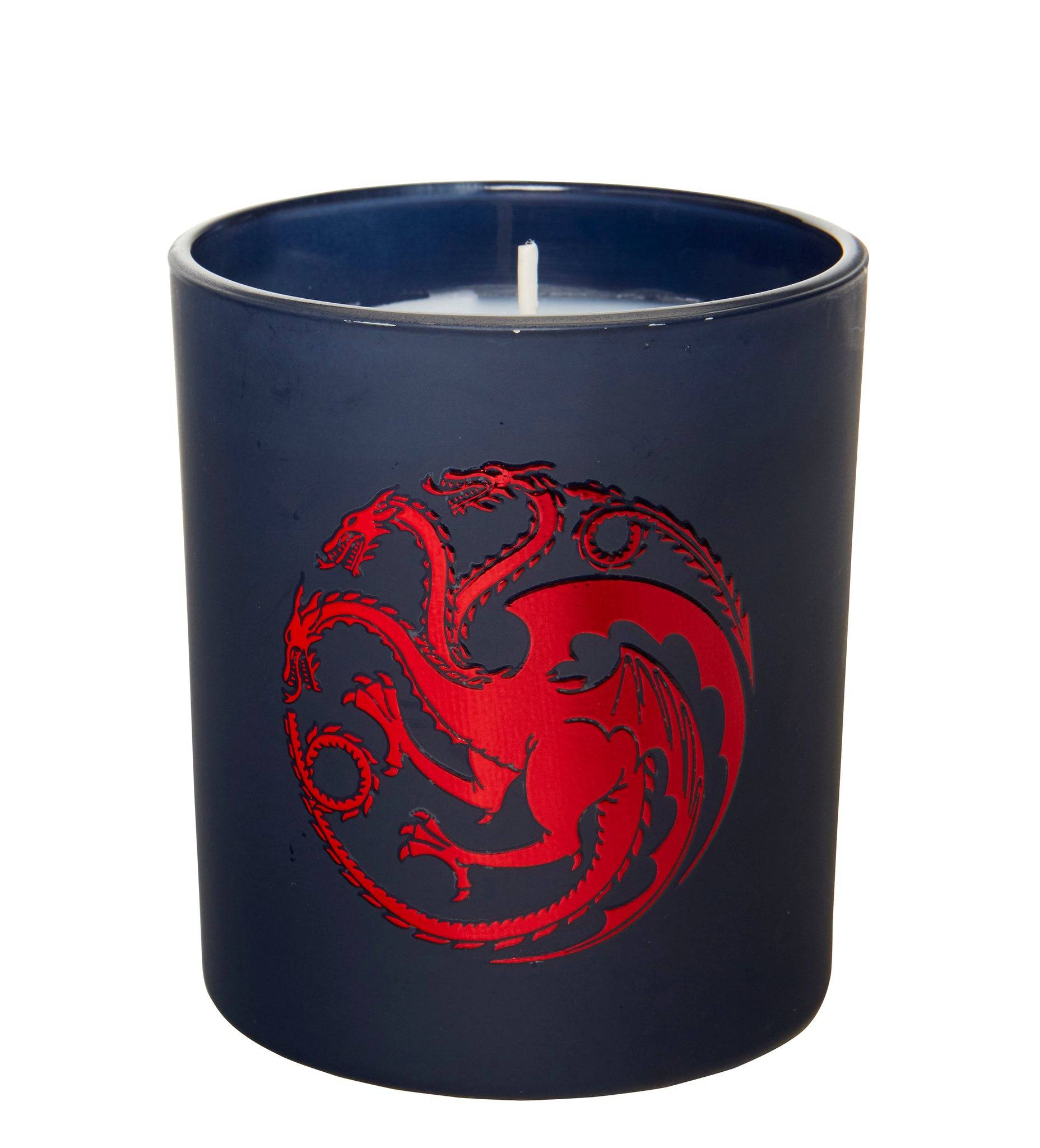 Game of Thrones: House Targaryen Large Glass Candle - Olleke Wizarding Shop Amsterdam Brugge London