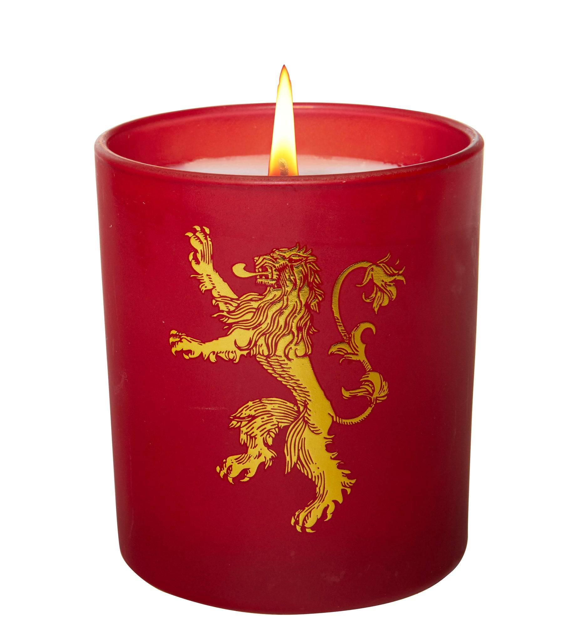 Game of Thrones: House Lannister Large Glass Candle - Olleke Wizarding Shop Amsterdam Brugge London