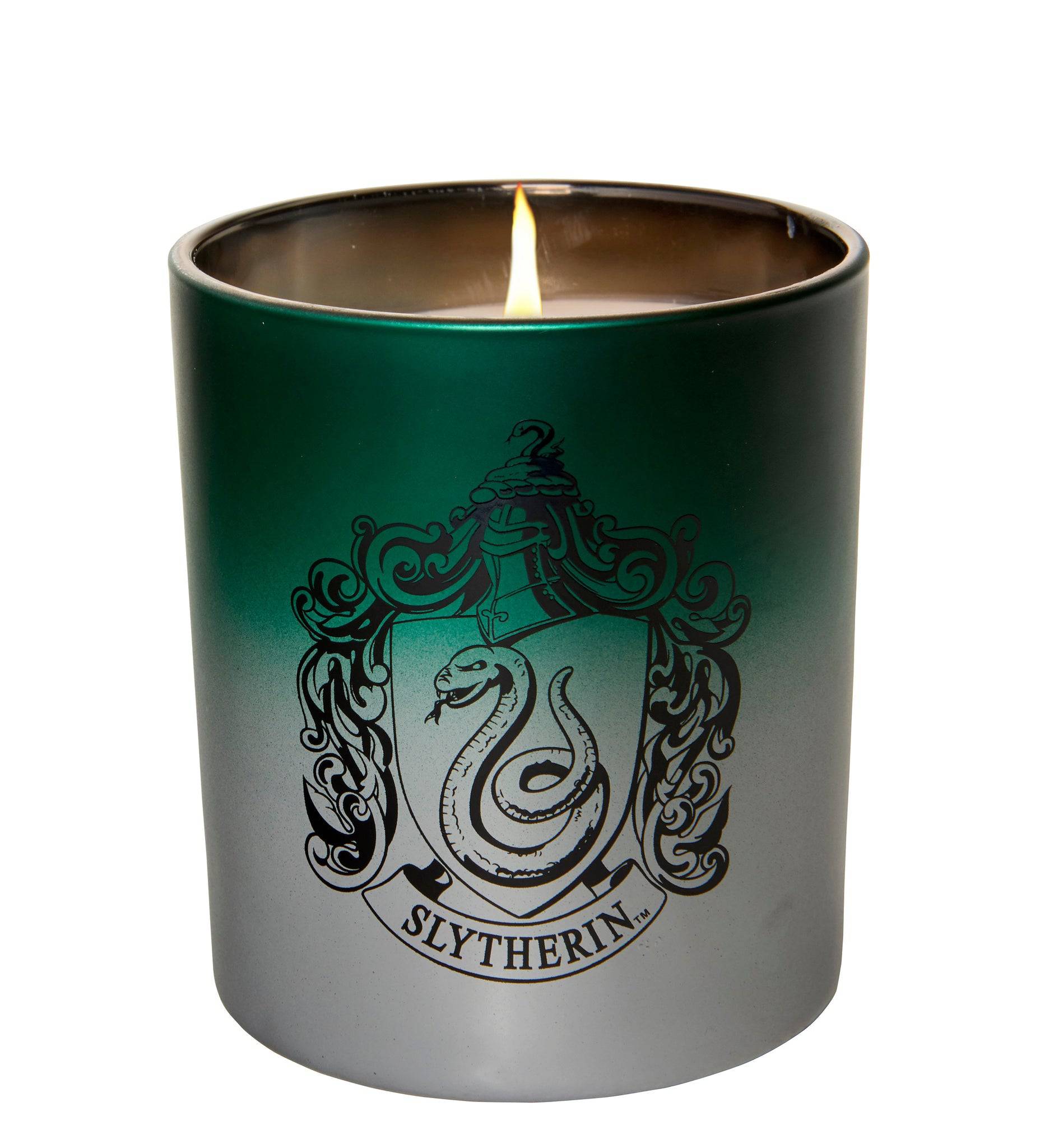 Harry Potter: Slytherin Large Glass Candle - Olleke Wizarding Shop Amsterdam Brugge London