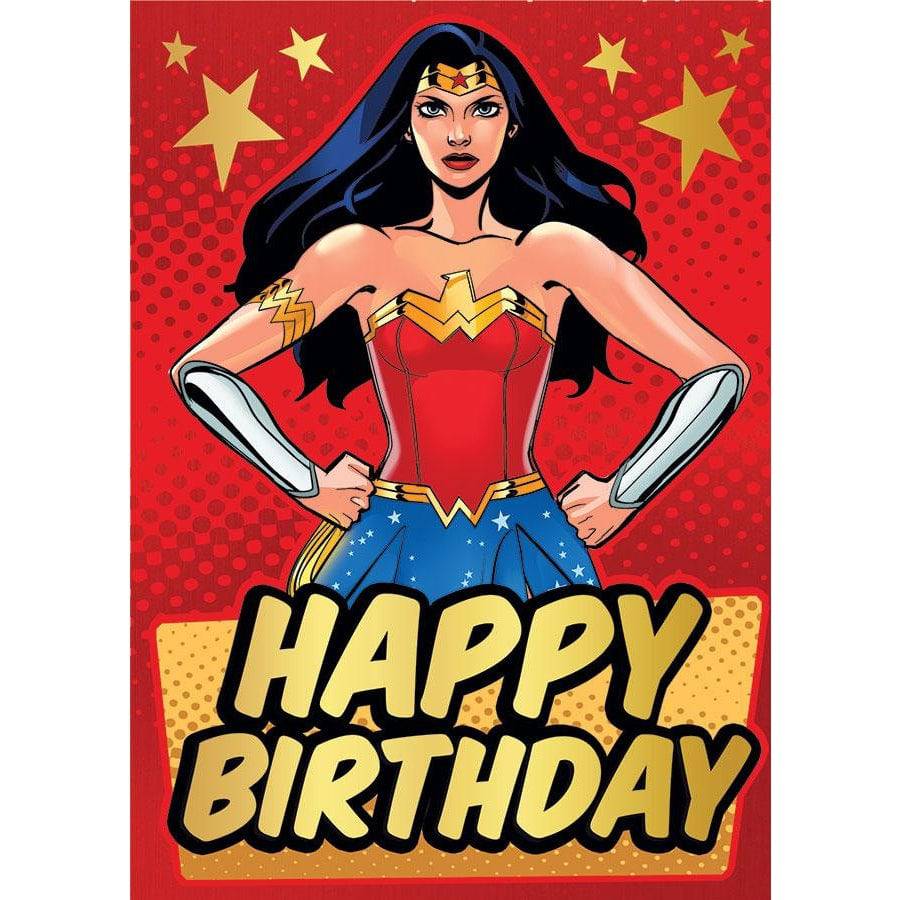 Wonder Woman Birthday Foil Card - Olleke Wizarding Shop Amsterdam Brugge London