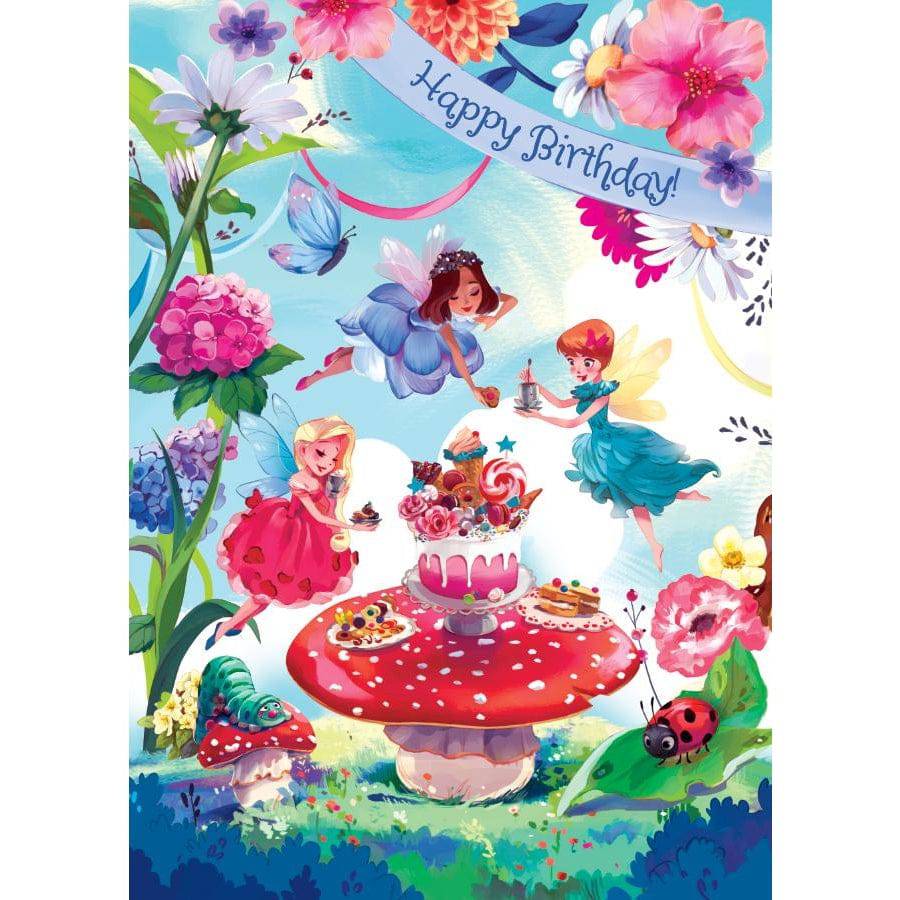 Fairy Garden Party Glitter Card - Olleke Wizarding Shop Amsterdam Brugge London