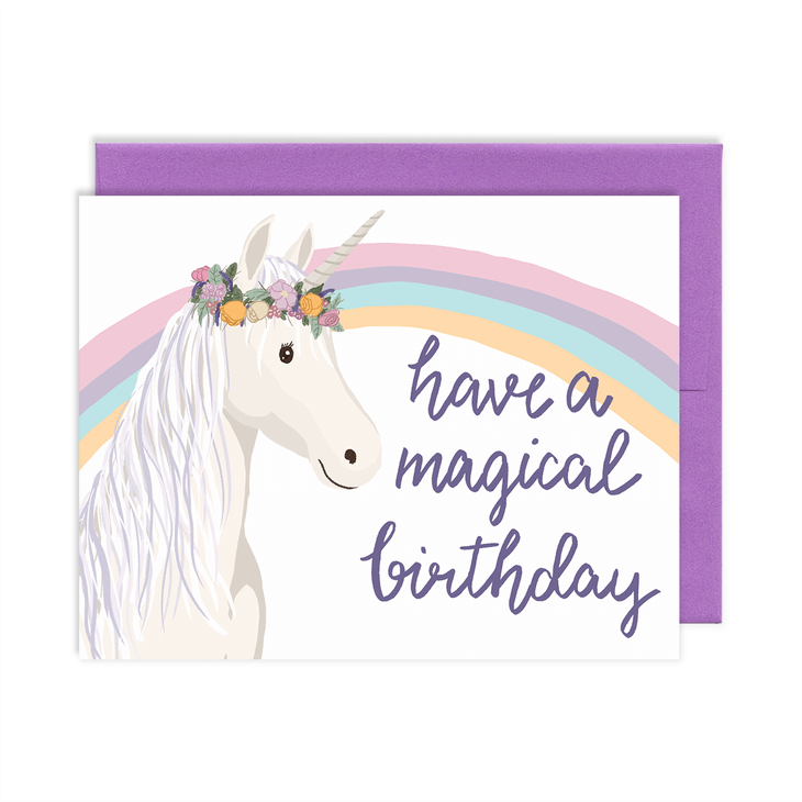 Magical Birthday Unicorn Card - Olleke Wizarding Shop Amsterdam Brugge London