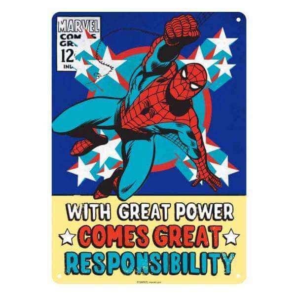 Marvel Small Tin Sign - Spider-Man - Olleke Wizarding Shop Amsterdam Brugge London