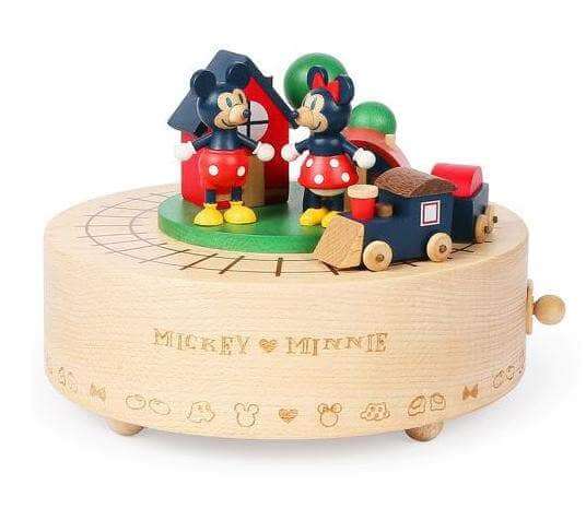 Mickey and Minnie with Train Music Box - Olleke Wizarding Shop Amsterdam Brugge London