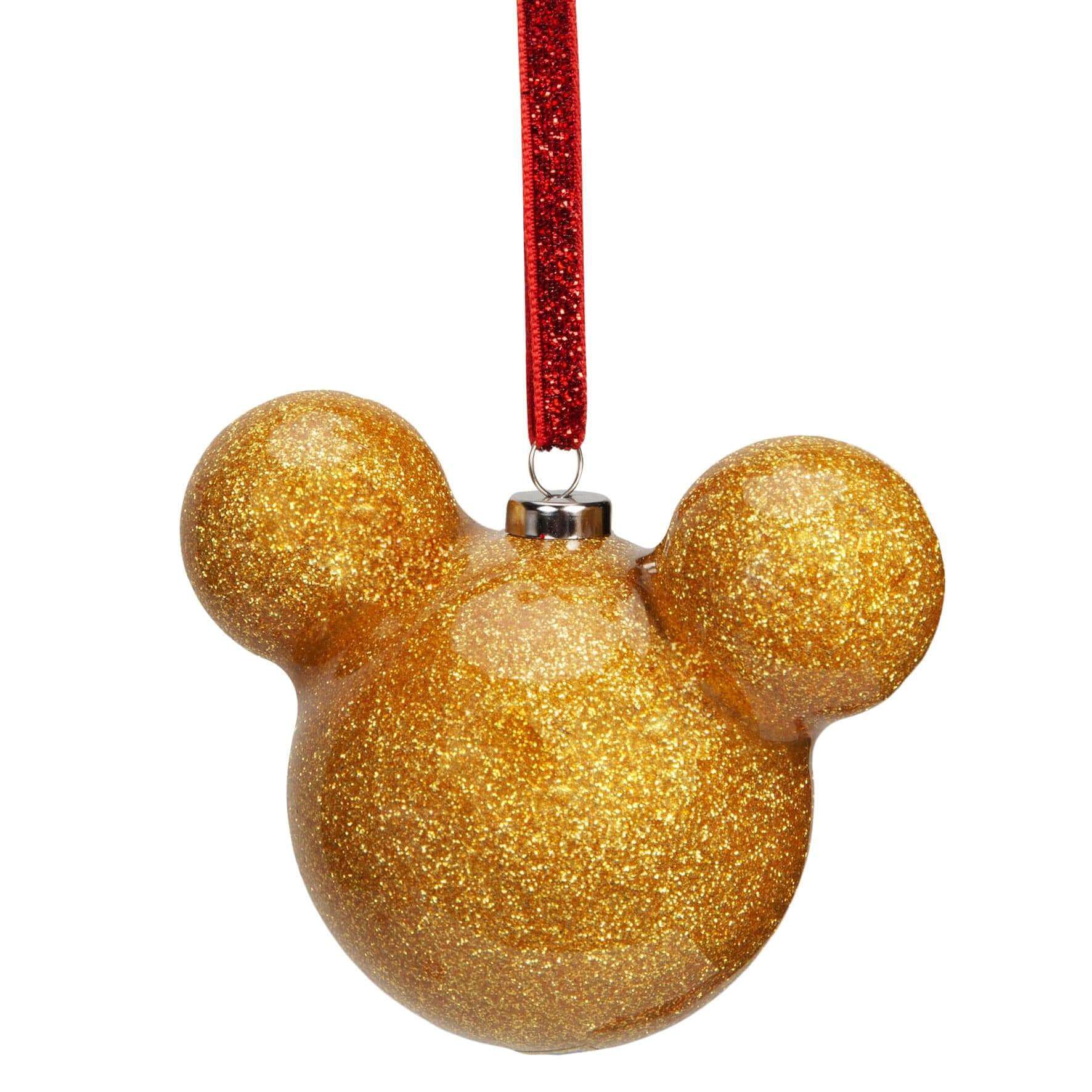 Mickey Mouse Gold Glitter Bauble - Olleke Wizarding Shop Amsterdam Brugge London