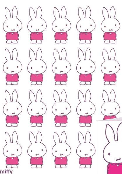 Miffy gift wrap pink - Olleke Wizarding Shop Amsterdam Brugge London