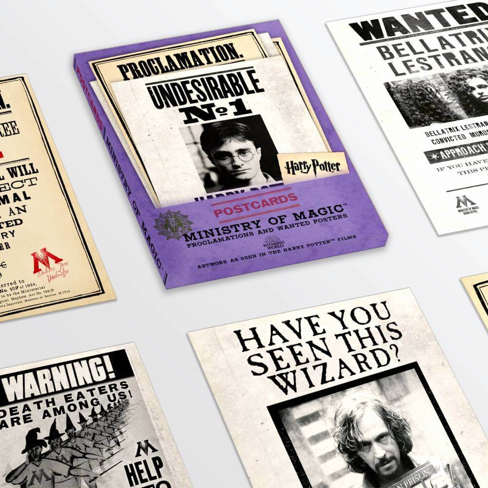 Ministry Proclamations and Wanted Posters Postcards - Olleke Wizarding Shop Amsterdam Brugge London