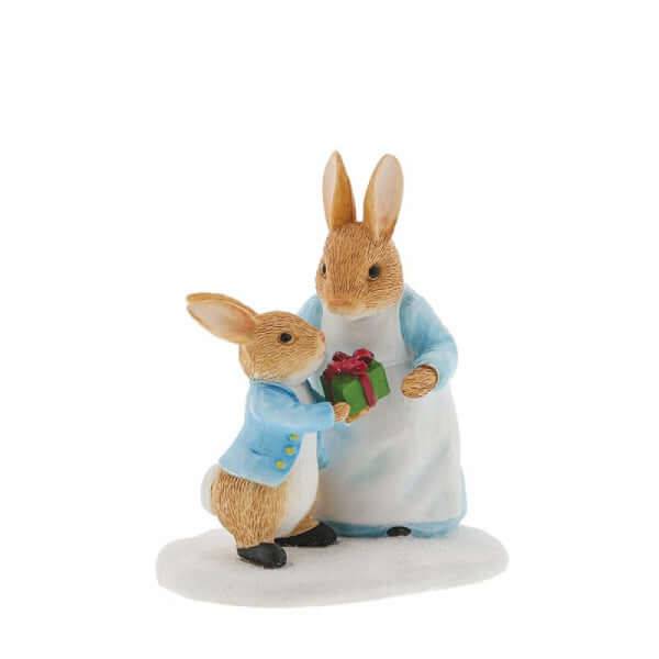 Mrs. Rabbit Passing Peter Rabbit a Present Figurine - Olleke Wizarding Shop Amsterdam Brugge London