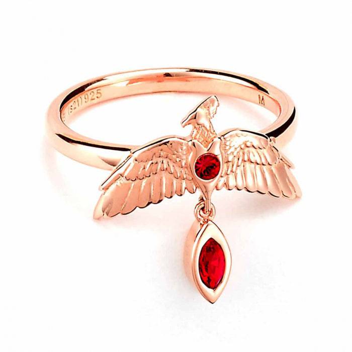 Harry Potter Sterling Silver Fawkes Rose Gold Plated Ring - Olleke Wizarding Shop Amsterdam Brugge London