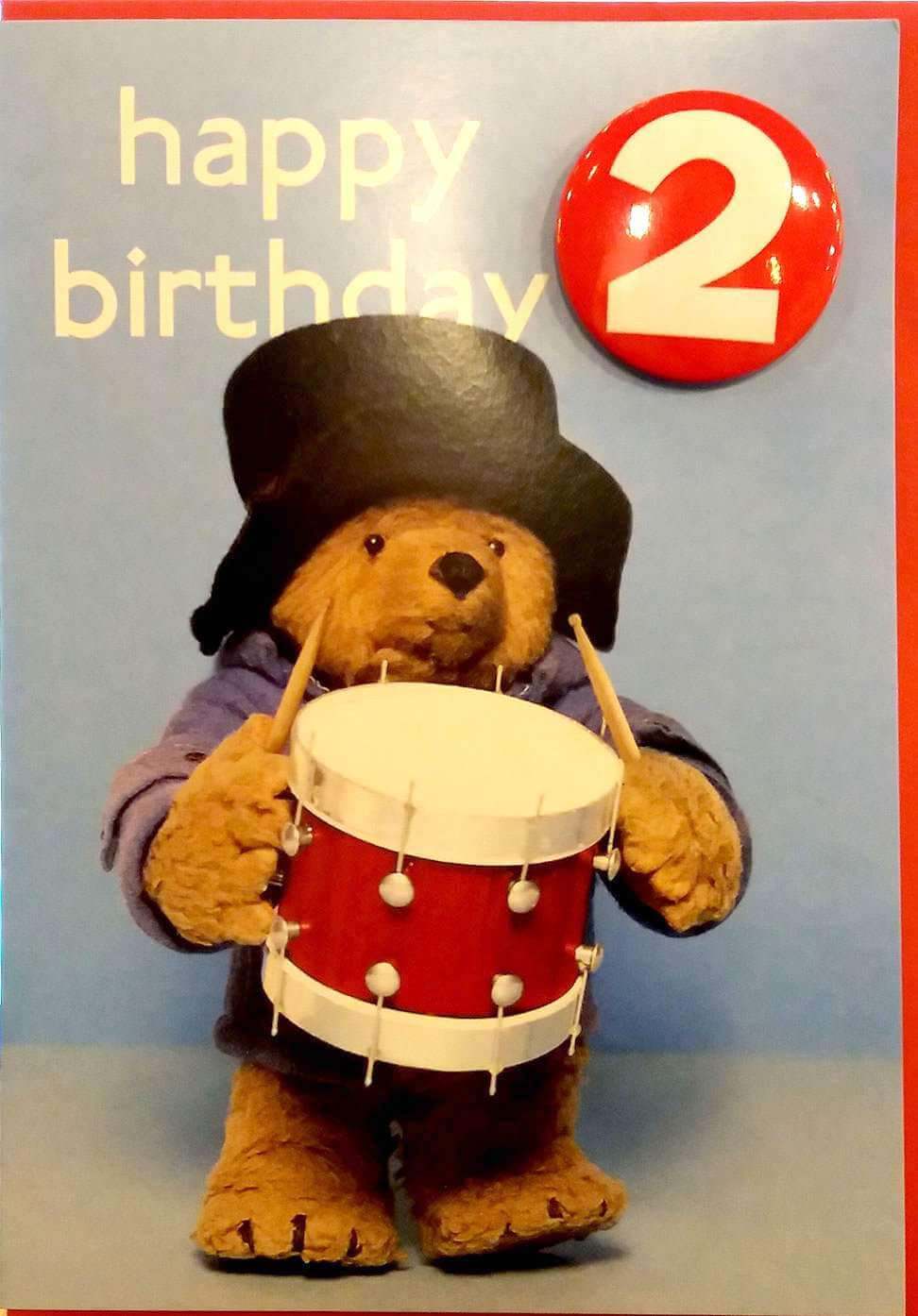 Paddington Bear Badge Card Happy Birthday 2 - Olleke Wizarding Shop Amsterdam Brugge London