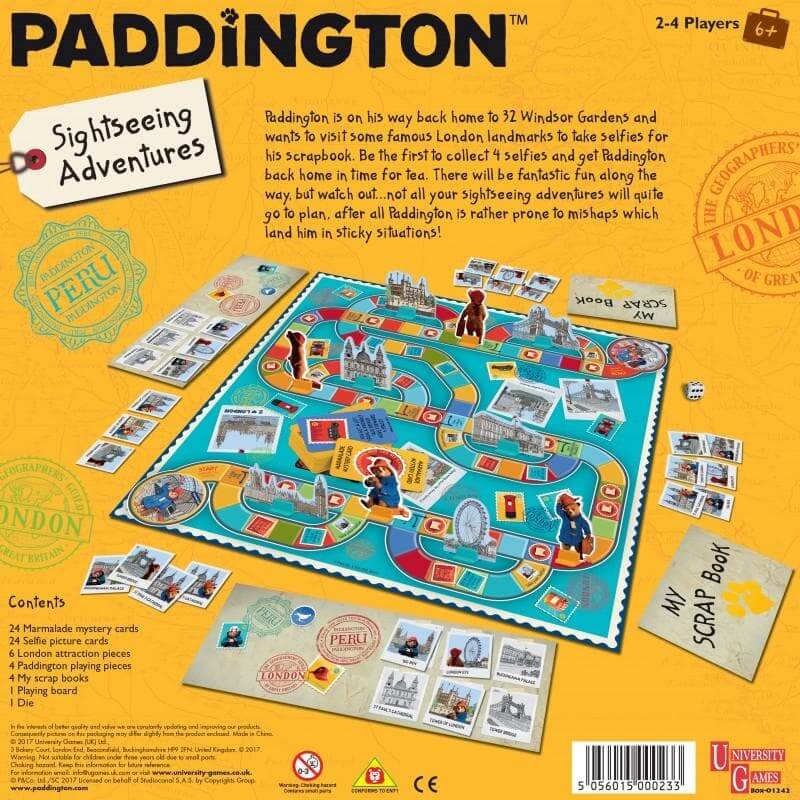 Paddington Sightseeing Adventures Board Game - Olleke Wizarding Shop Amsterdam Brugge London