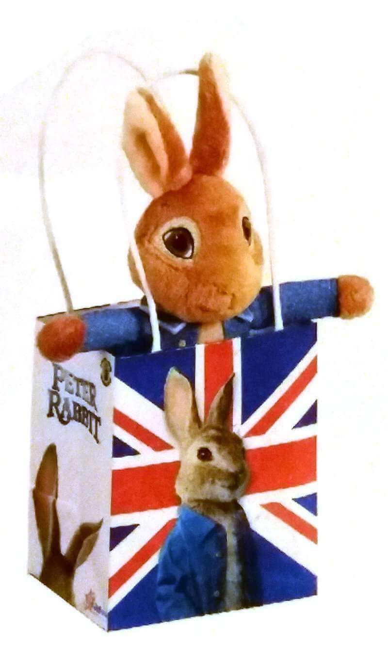 Peter Rabbit Movie Soft Toy in Union Jack Bag - Olleke Wizarding Shop Amsterdam Brugge London