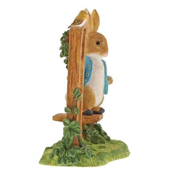 Peter Rabbit on Wooden Stile Figurine - Olleke Wizarding Shop Amsterdam Brugge London