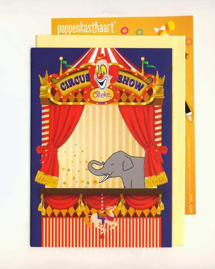 Poppenkastkaart Circus - Olleke Wizarding Shop Amsterdam Brugge London