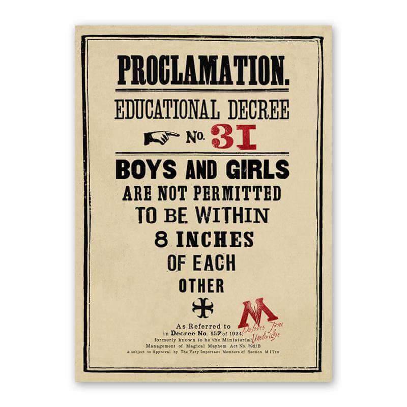 Proclamation No.31 Poster - Olleke Wizarding Shop Amsterdam Brugge London