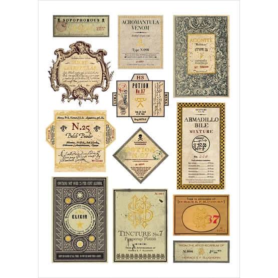 Professor Slughorn's Potion Labels Foiled Notecard - Olleke Wizarding Shop Amsterdam Brugge London