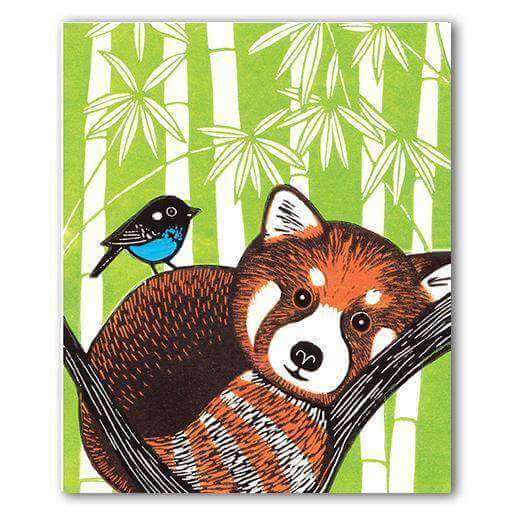 Red Panda Greeting Card by Kat Lendacka - Olleke Wizarding Shop Amsterdam Brugge London