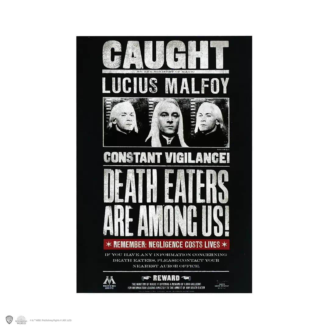 Wanted Lucius Malfoy Notebook - Olleke Wizarding Shop Amsterdam Brugge London