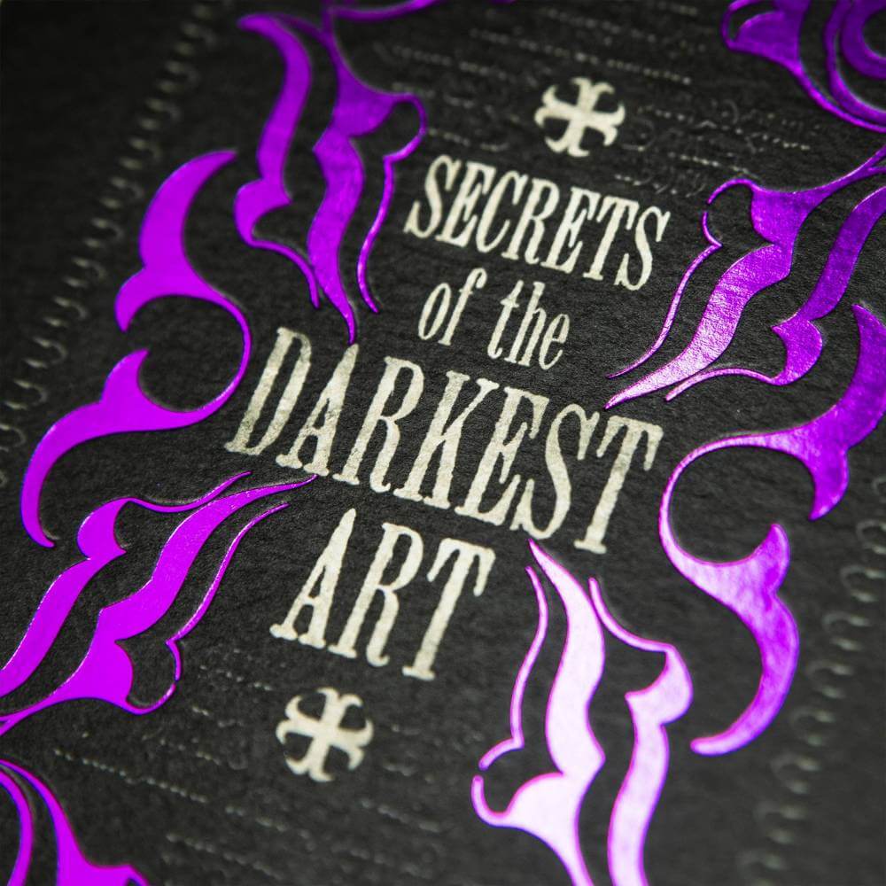 Secrets of the Darkest Art Foiled Notecard - Olleke Wizarding Shop Amsterdam Brugge London