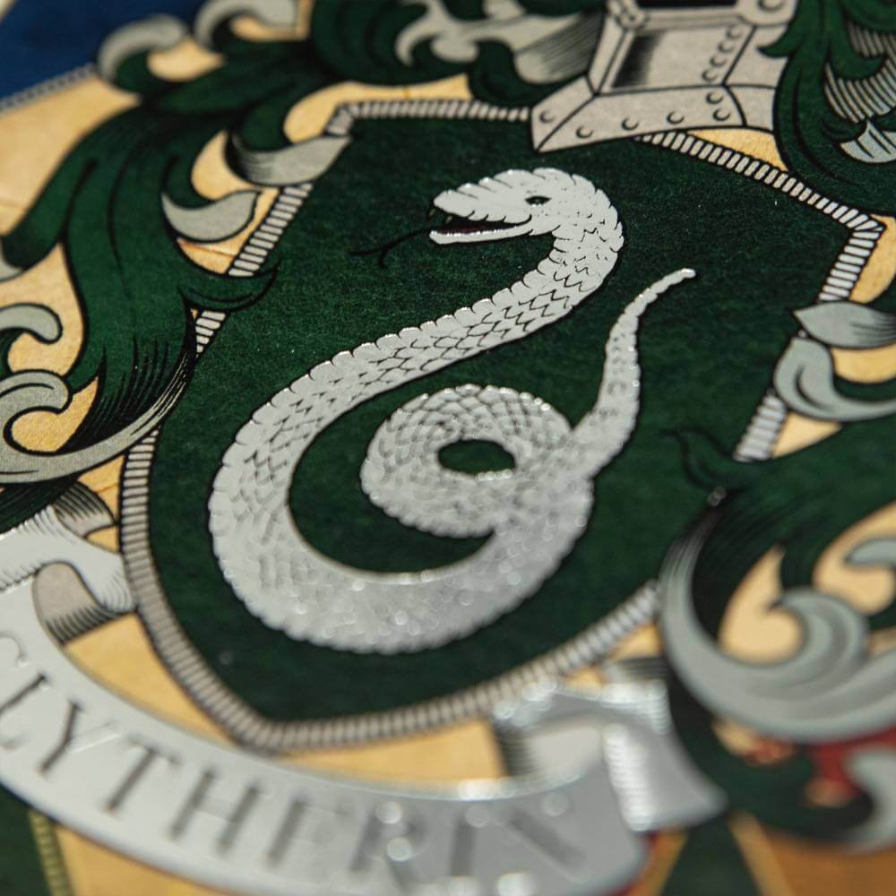 Slytherin Crest Foiled Notecard - Olleke Wizarding Shop Amsterdam Brugge London