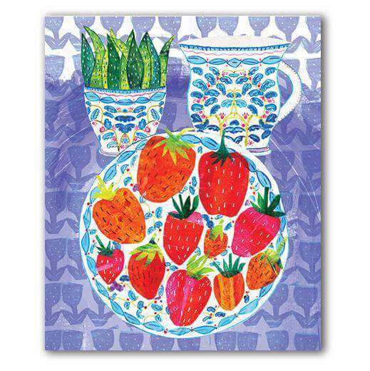 Strawberry Still Life Greeting Card by Tracey English - Olleke Wizarding Shop Amsterdam Brugge London