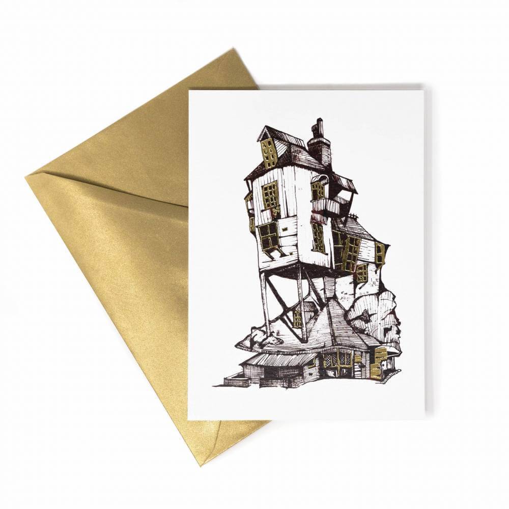 The Burrow Foiled Notecard - Olleke Wizarding Shop Amsterdam Brugge London