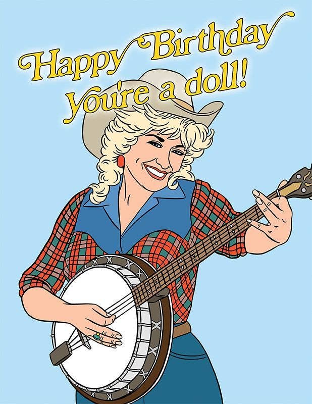 You're a Doll - Dolly Parton Happy Birthday Card - Olleke Wizarding Shop Amsterdam Brugge London