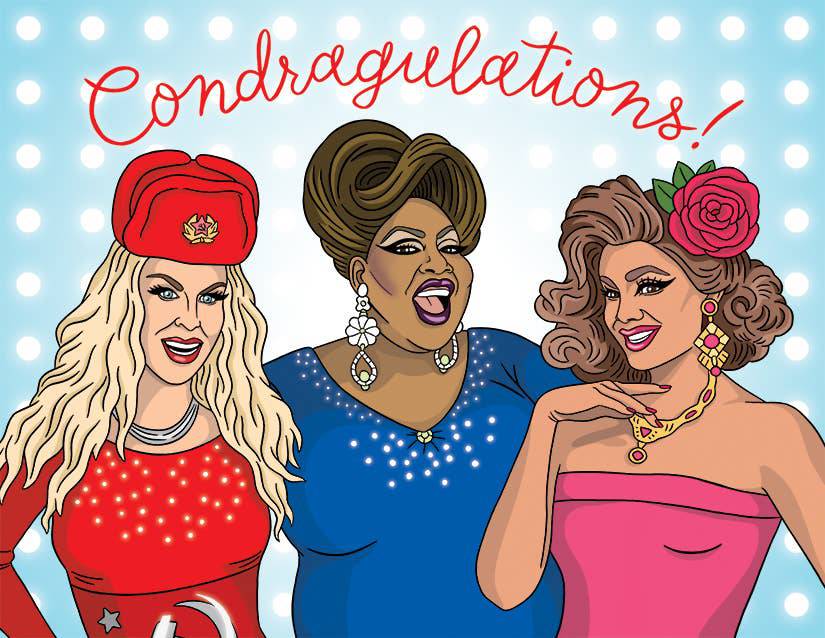 Condragulations Drag Queen Card - Olleke Wizarding Shop Amsterdam Brugge London