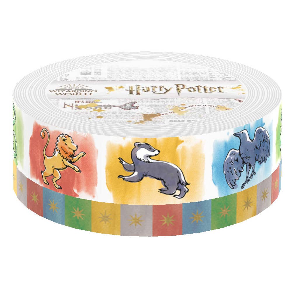 Harry Potter Washi Tape Set- Watercolor Houses - Olleke Wizarding Shop Amsterdam Brugge London