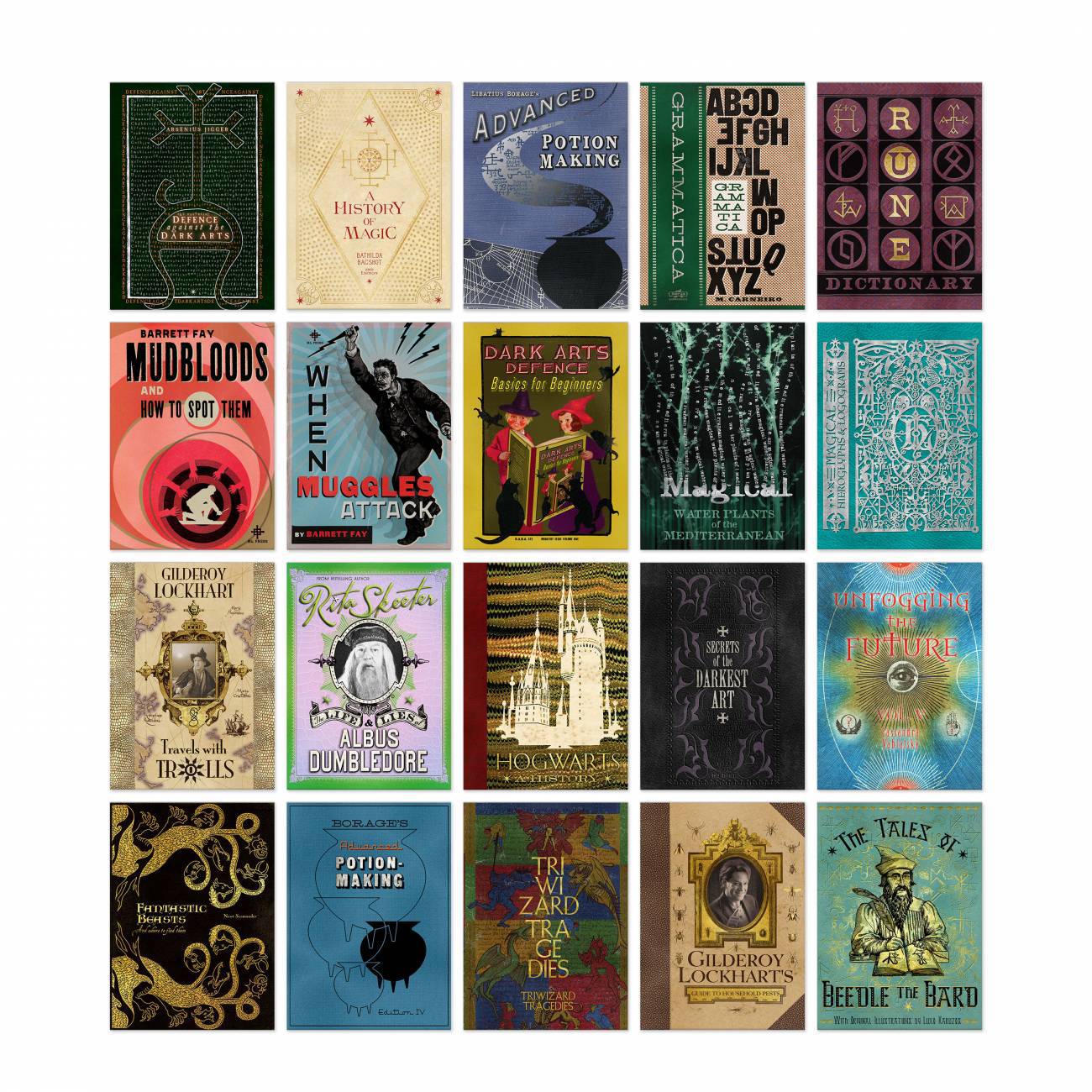 Book Covers from Hogwarts Postcards - Olleke Wizarding Shop Amsterdam Brugge London