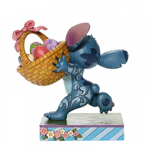 Bizarre Bunny - Stitch Running off with Easter Basket Figurine