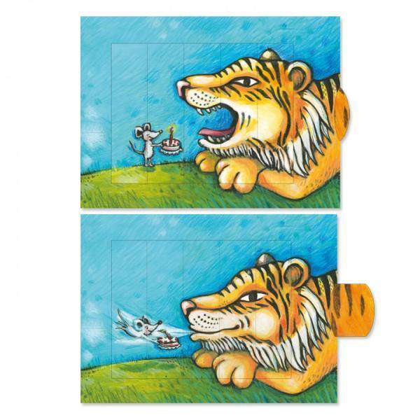 Tiger's birthday slide card - Olleke Wizarding Shop Amsterdam Brugge London