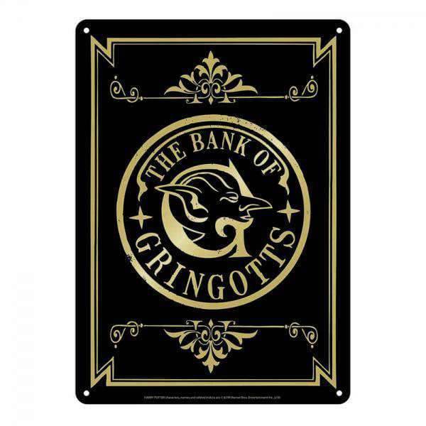 Harry Potter Tin Sign Small Bank Gringotts - Olleke Wizarding Shop Amsterdam Brugge London