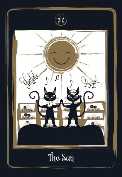 Golden Black Cat Tarot Cards - Olleke Wizarding Shop Amsterdam