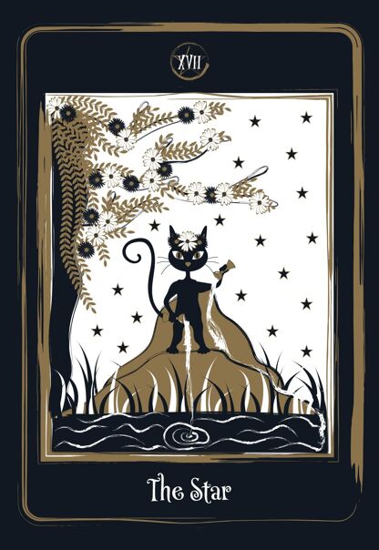 Golden Black Cat Tarot Cards - Olleke Wizarding Shop Amsterdam