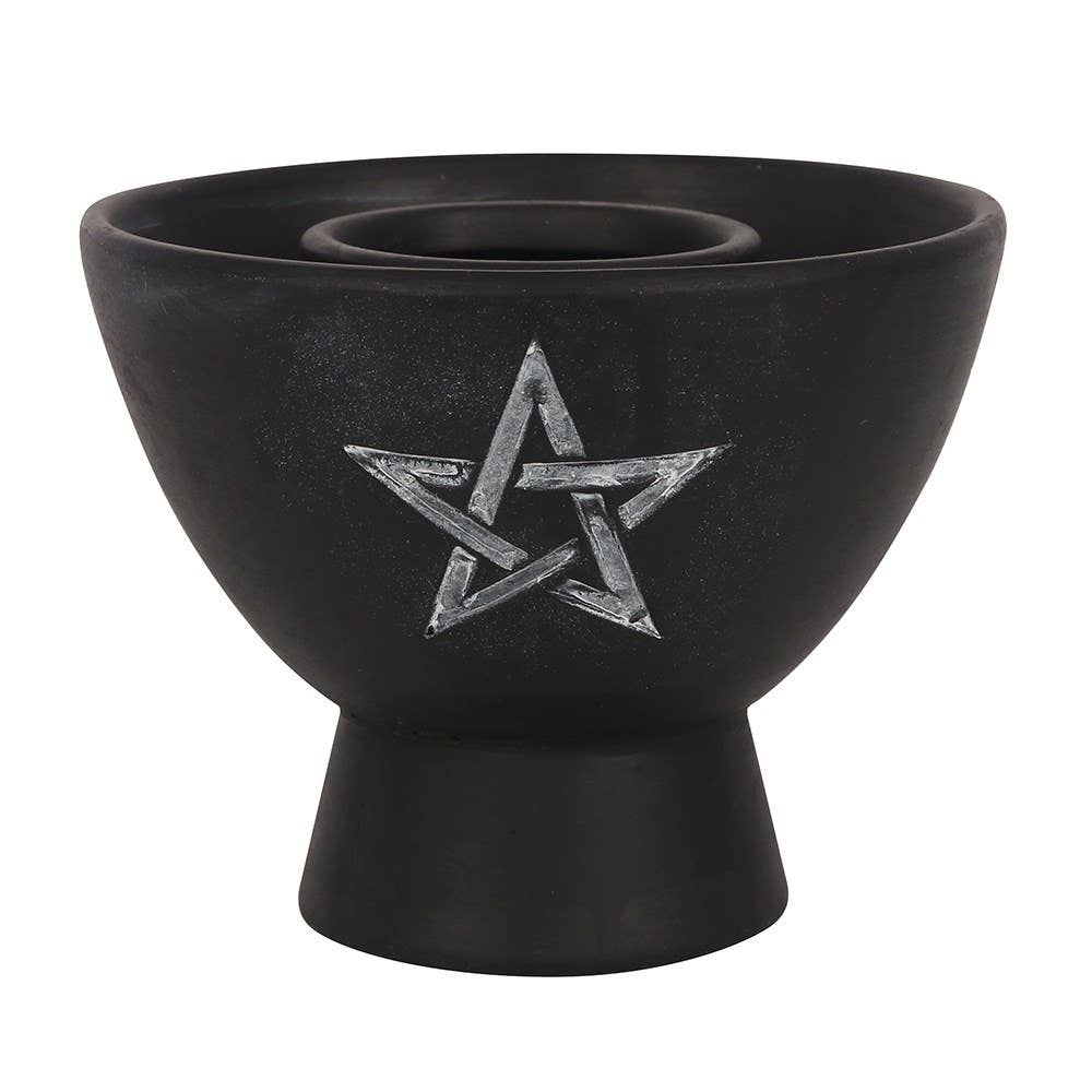 Zwarte Pentagram Terracotta Smudge Bowl