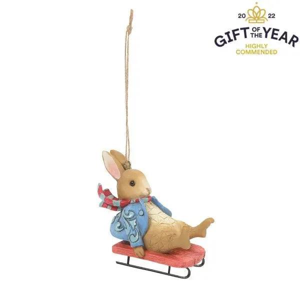 Peter Rabbit Sledging Hanging Ornament - Olleke Wizarding Shop Amsterdam Brugge London