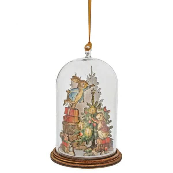 Peter and Benjamin Bunny Christmas Wooden Hanging Ornament - Olleke Wizarding Shop Amsterdam Brugge London