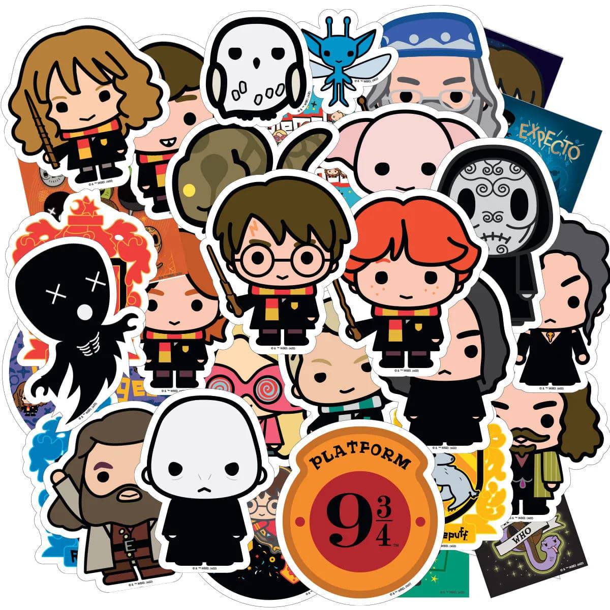 Harry Potter 50 Vinyl Stickers - Chibi Charms - Olleke Wizarding Shop Amsterdam Brugge London