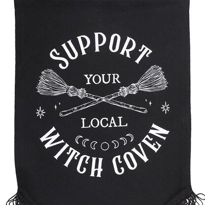 Support Your Local Witch Coven Hanging Fabric Banner - Olleke Wizarding Shop Amsterdam